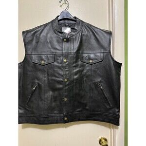 BIKER LEATHER MOTORCYCLE VEST 3x-4x nwt